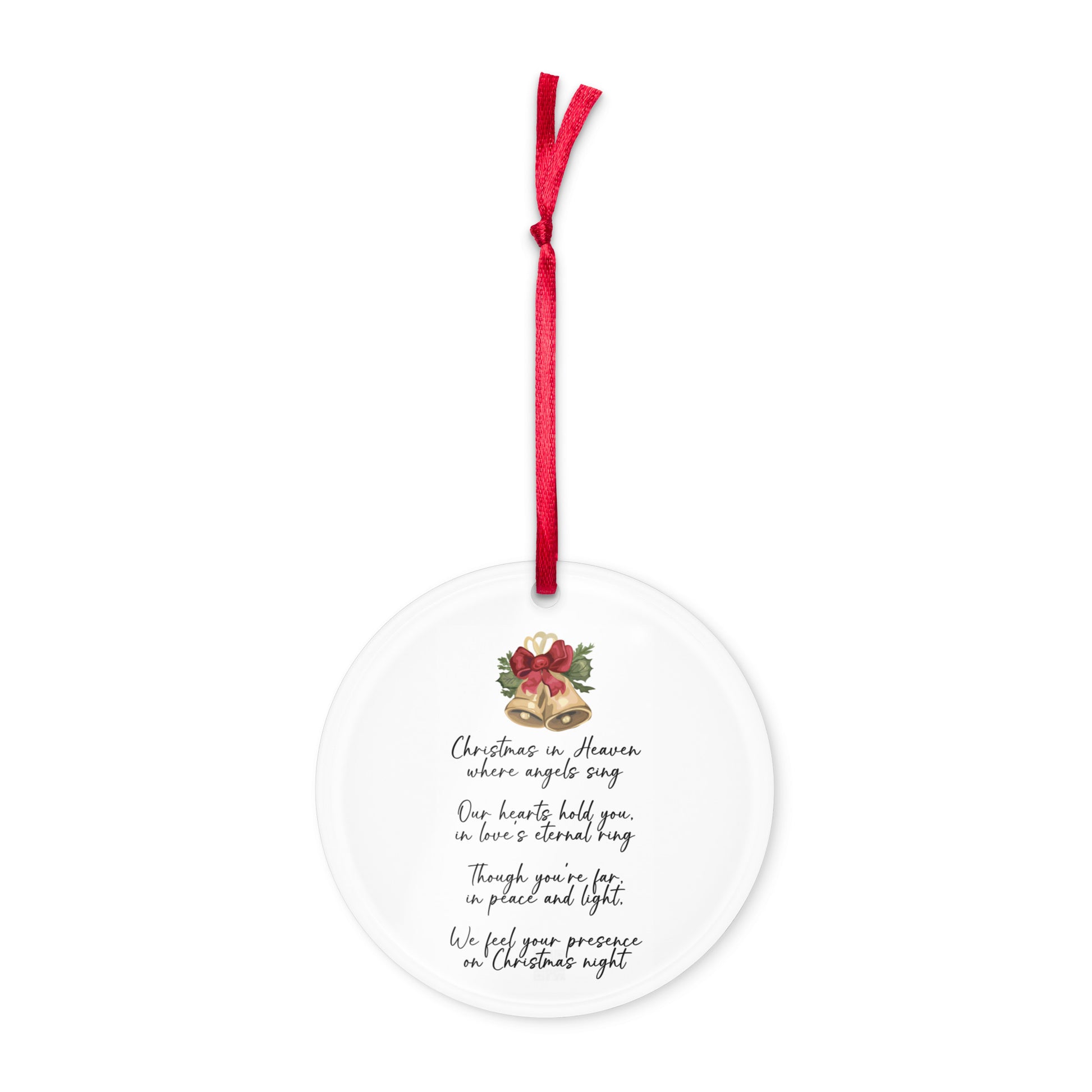 Christmas In Heaven Acrylic Heart-shaped Christmas Ornament (v